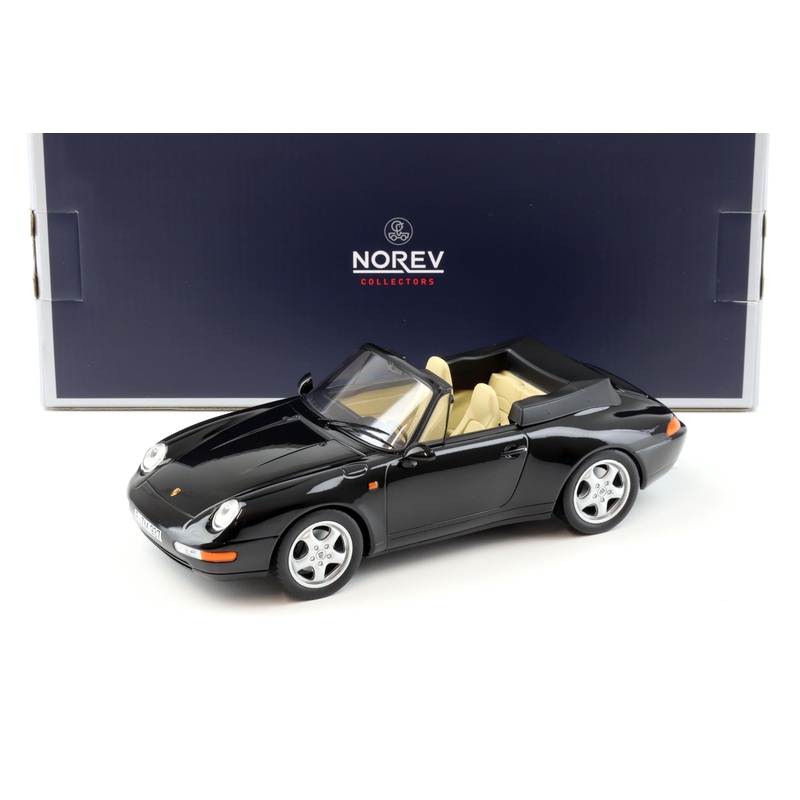 Norev 1993 Porsche 911 993 Carrera Cabriolet Black (w/ Removable Top) 1:18