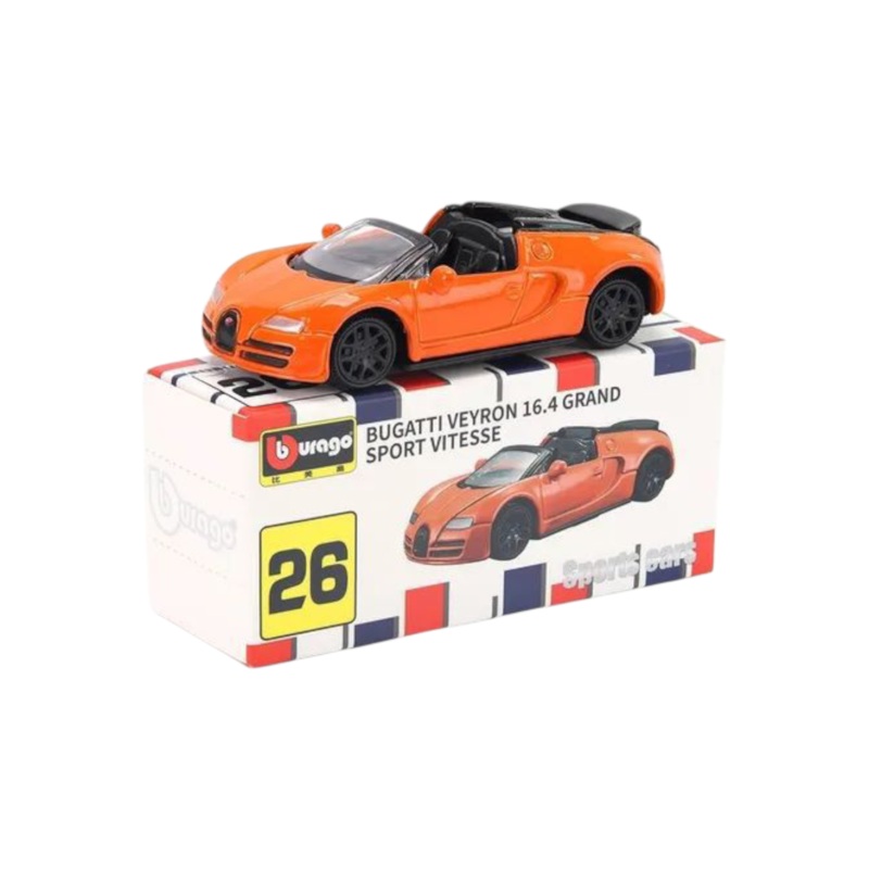 Bburago Sports Cars Edition Bugatti Veyron 16.4 Grand Sport Vitesse 1:64 Scale
