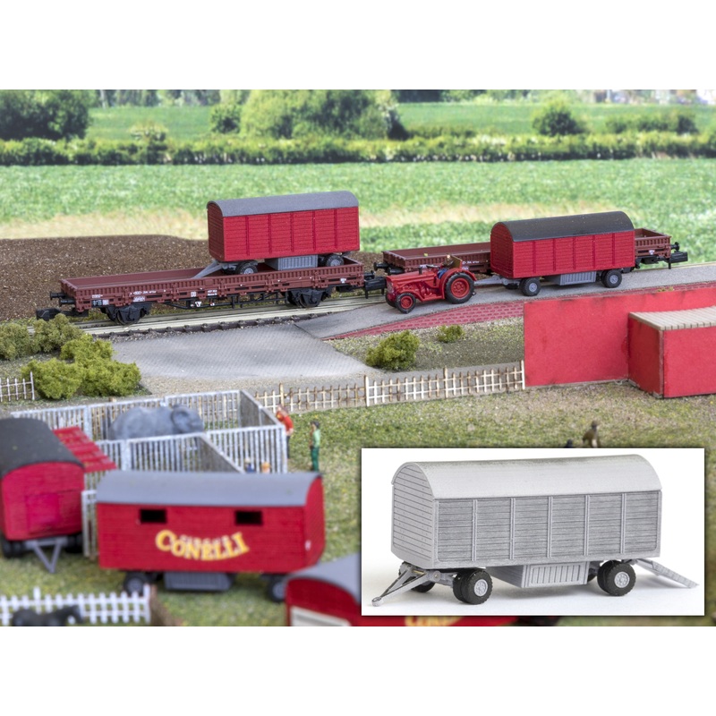 Circus baggage car short barrel roof