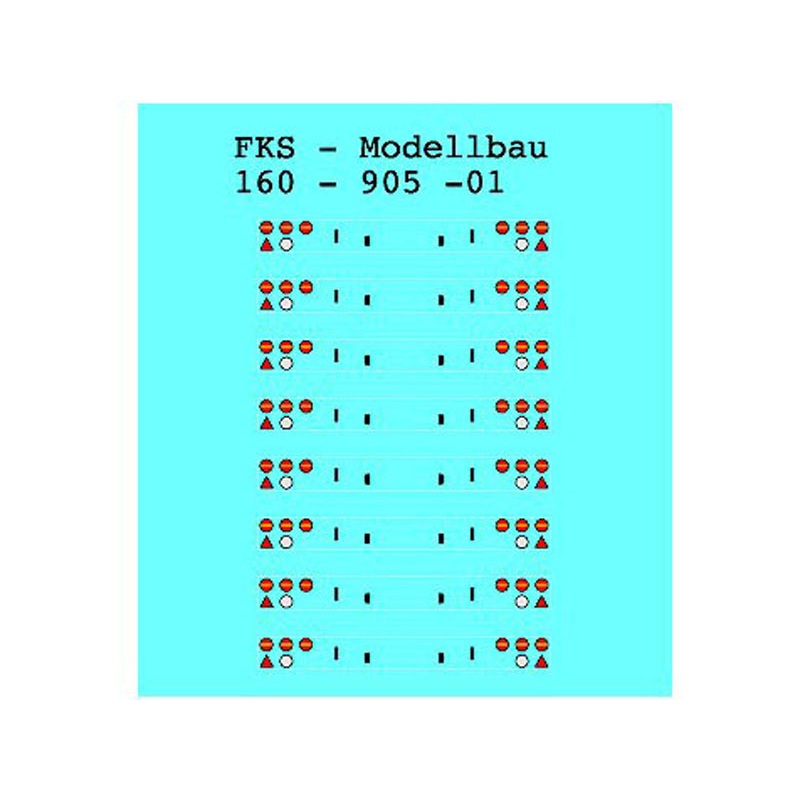 Decal sheet for rear panels for trucks and trailers type 1
