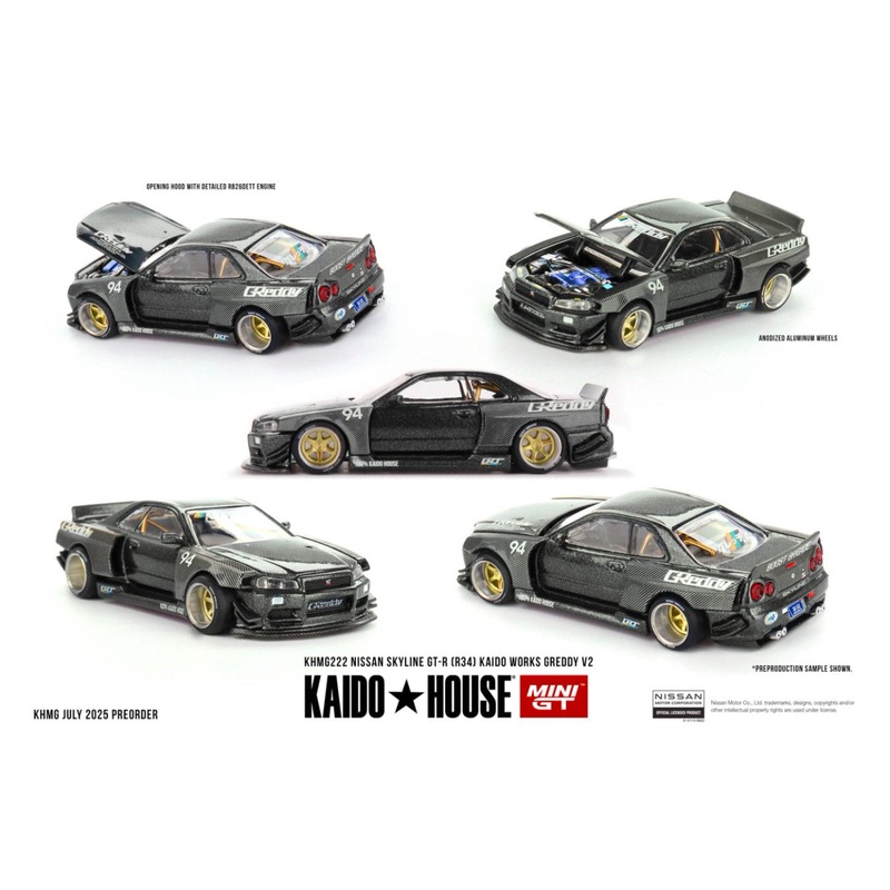 [ETA:  Mar 2026 ] Mini GT x KaidoHouse 1/64 Nissan Skyline GT-R (R34) Kaido Works GReddy V2