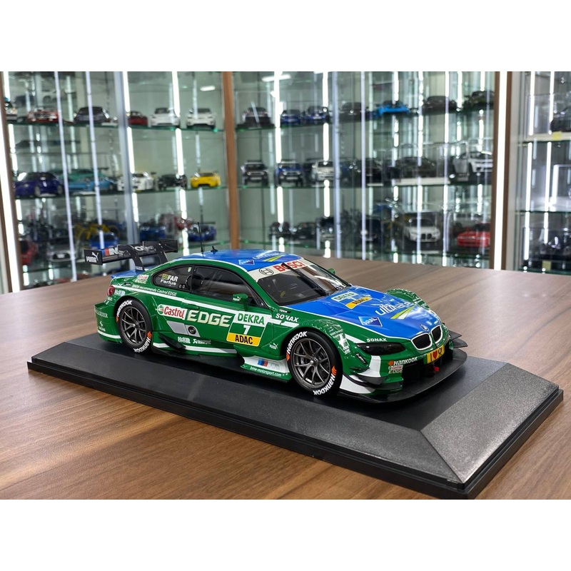 1/18 Diecast (Doors Opening)  Minichamps BMW M3 DTM 2013 #7 A. Farfus, BMW Team RBM  Green Racing Decal (Limited 1002 pcs)