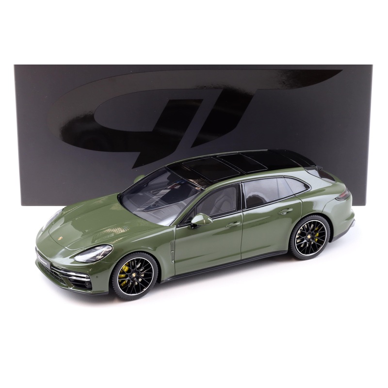 GT Spirit 2021 Porsche Panamera Turbo S Sport Turismo Nato Olive Green 1:18