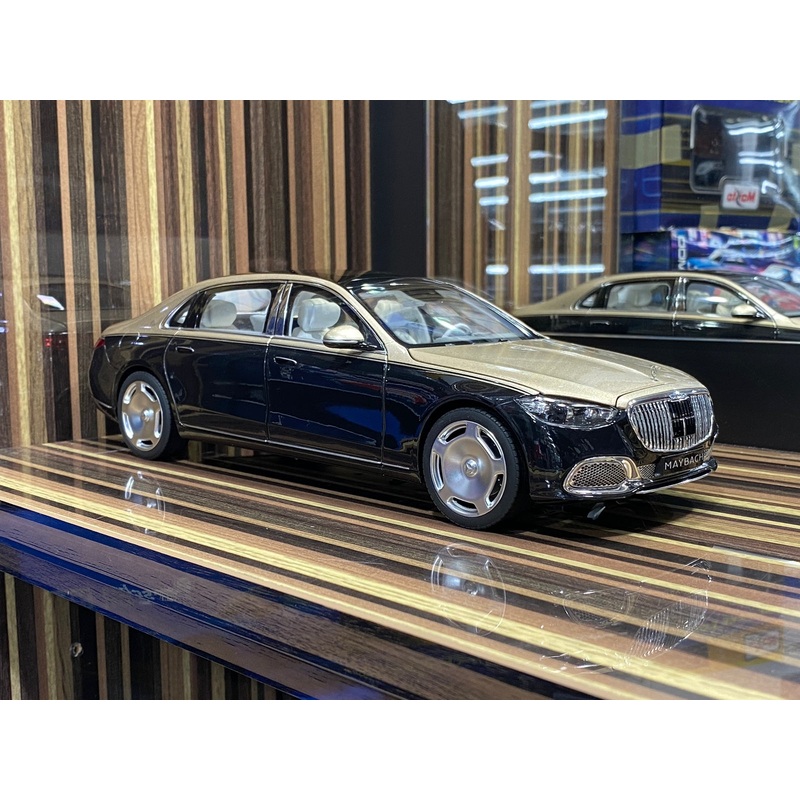 1/18 Diecast Mercedes-Maybach S-Class 2021 Black & Gold Norev Scale Model Car