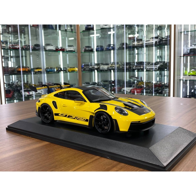 1/18 Diecast Model - Porsche 911 GT3 RS 2023 Weissach Paket Yellow with Black Wheels by Minichamps