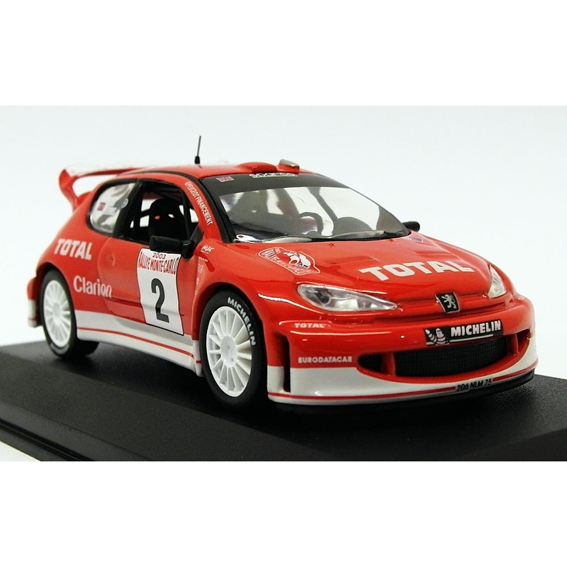 Altaya 1/43 Scale AL01419B - Peugeot 206 WRC - Monte Carlo Rally 2003