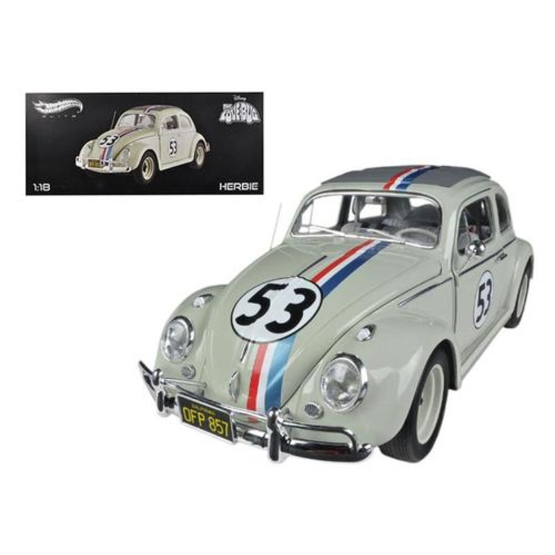 1963 Volkswagen Beetle The Love Bug Herbie #53 Elite Edition 1-18 Diecast Car Model by Hotwheels