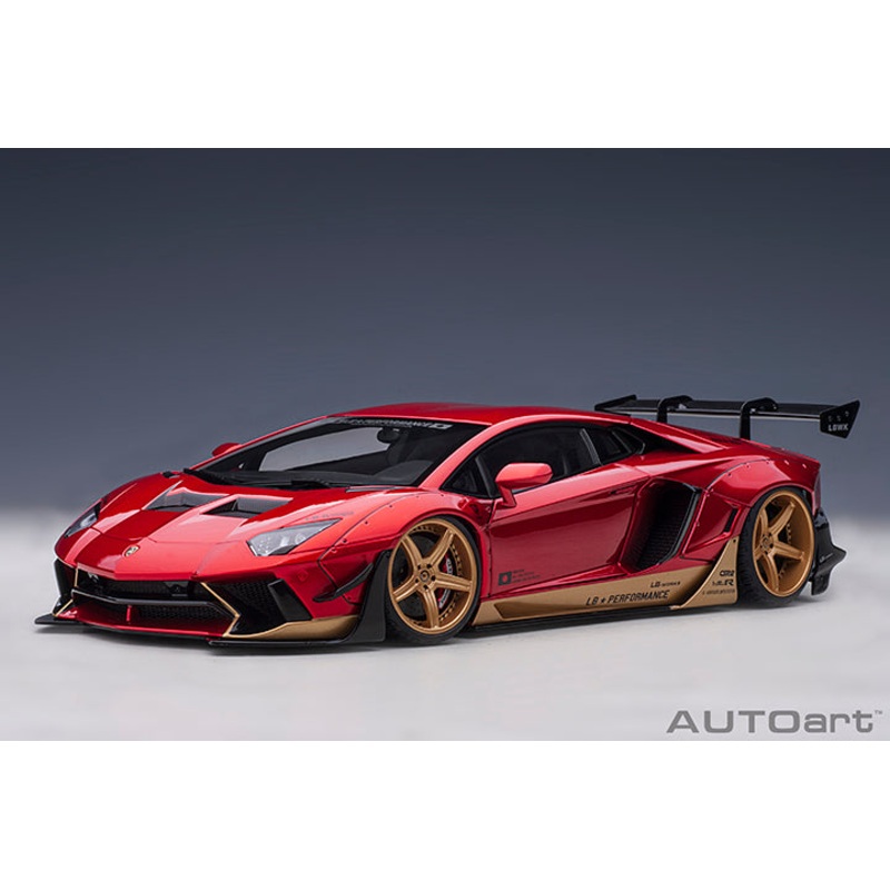 AUTOart Lamborghini Aventador Liberty Walk LB-Works, Limited Edition, Hyper Red w/ Gold Accents 1:18
