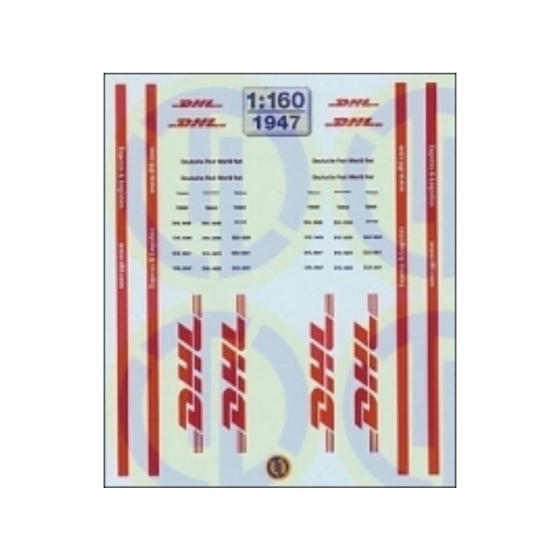 Decals DHL lettering 1: 160 decal sheets