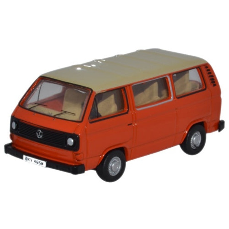 VW T25 Bus Ivory/Brilliant Orange - 1:76 Scale