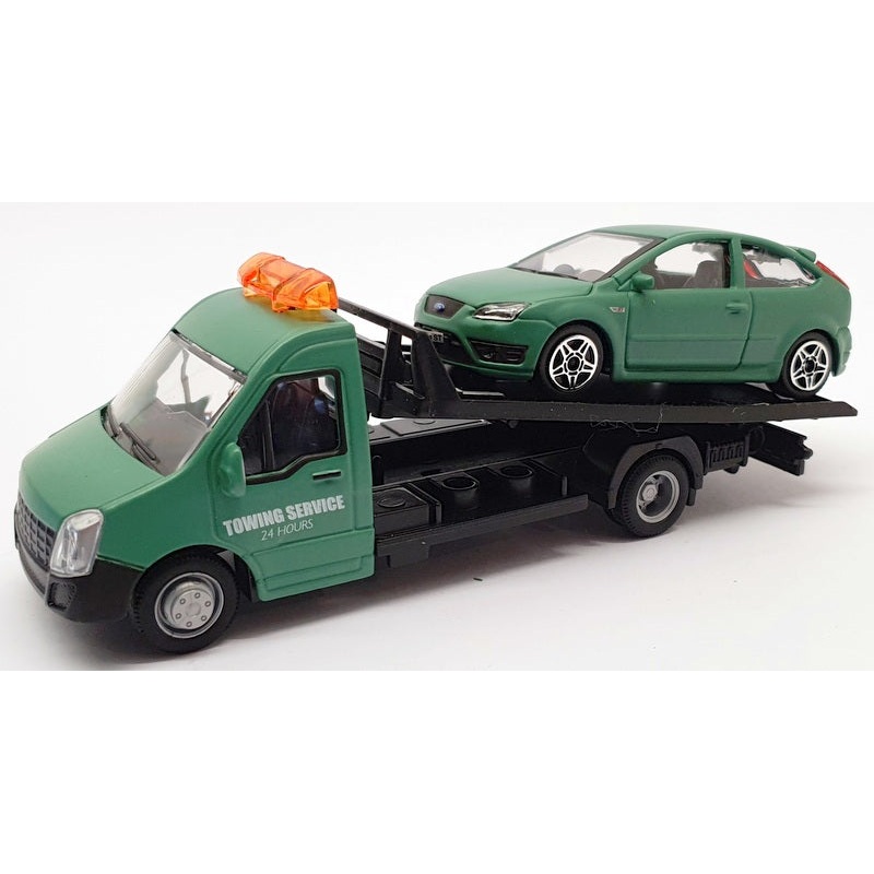 Burago 1/43 Scale #18 31400 - Ford Focus Car And Generic Flatbed Truck