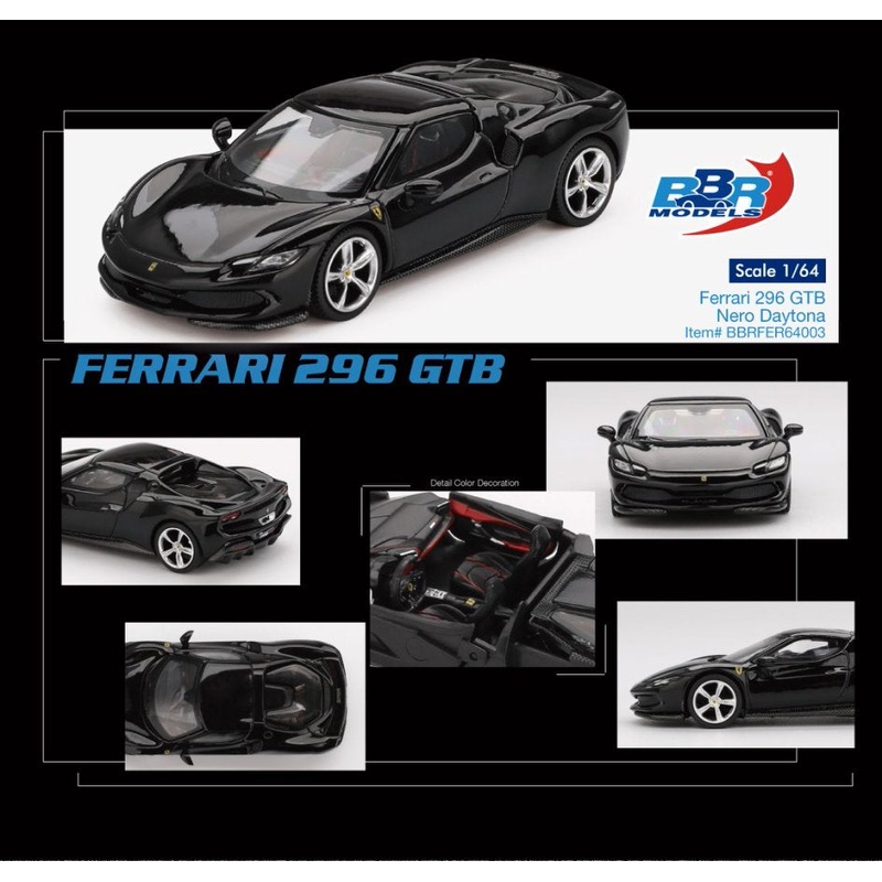 [ETA:  Feb 2026 ] BBR Models 1/64 Ferrari 296 GTB Nero Daytona