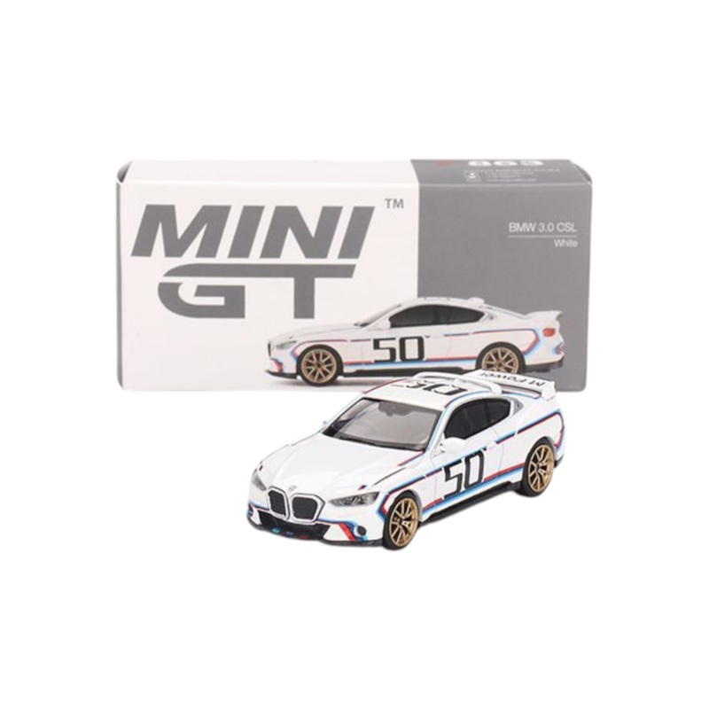 Mini GT BMW 3.0 CSL (White) 1:64 Scale