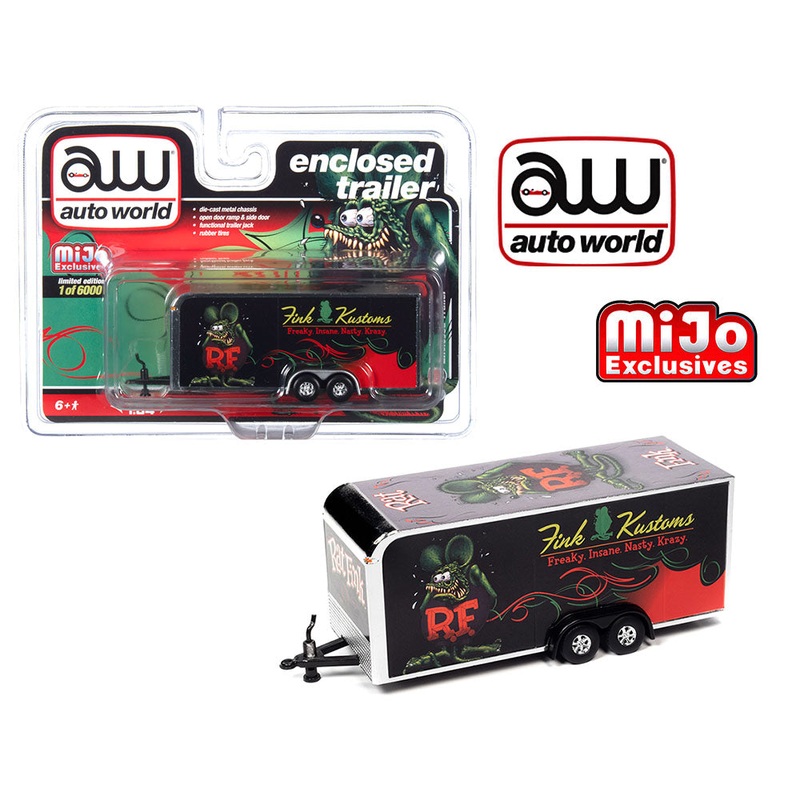 Auto World 1/64 MiJo Enclosed Trailer Rat Fink LTD 6,000 BK