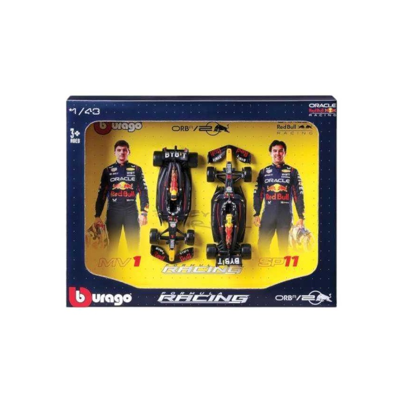 Bburago  Formula 1 (F1) Red Bull Racing RB20 2024 Verstappen/Perez Twin Pack frame 1:43 Model 38099