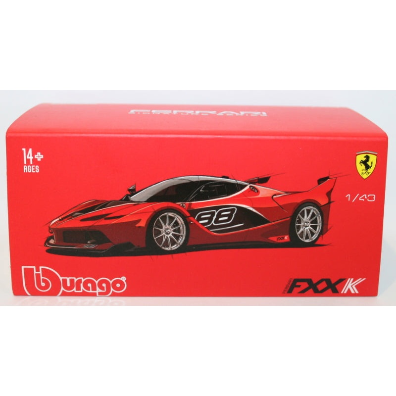 Burago - 1/43 Scale diecast - 18-36906 - Ferrari FXX-K #88 Red & Black