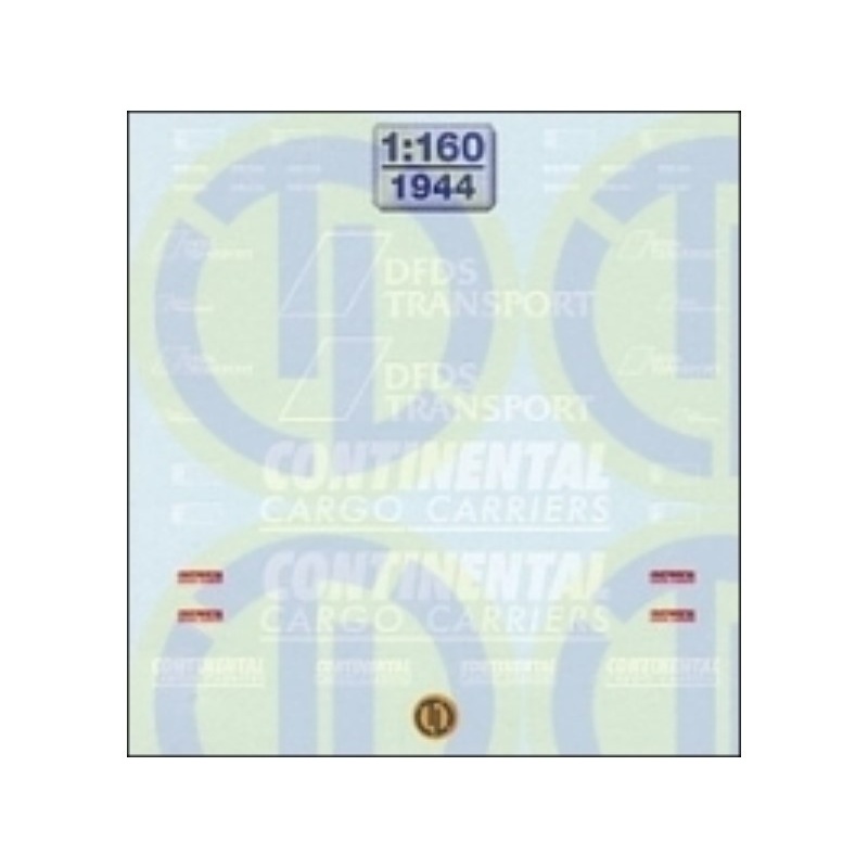 Decals DFDS & Continental Cargo Carriers 1: 160 decal sheets