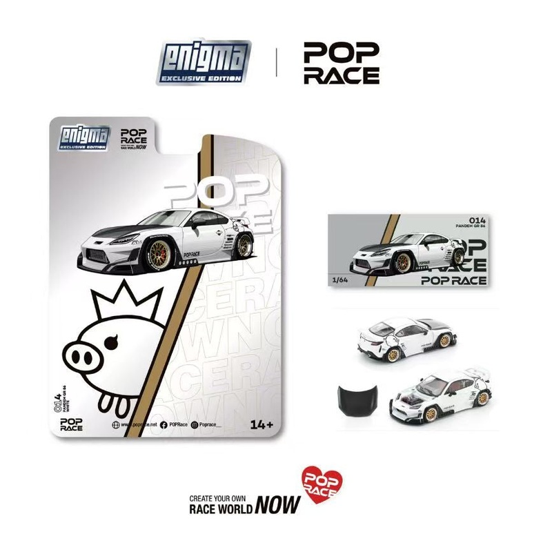 [ETA:  Feb 2026 ] Enigma x Pop Race 1/64 Pandem GR86 Rocket Bunny Crystal White PearlBlister Card Version