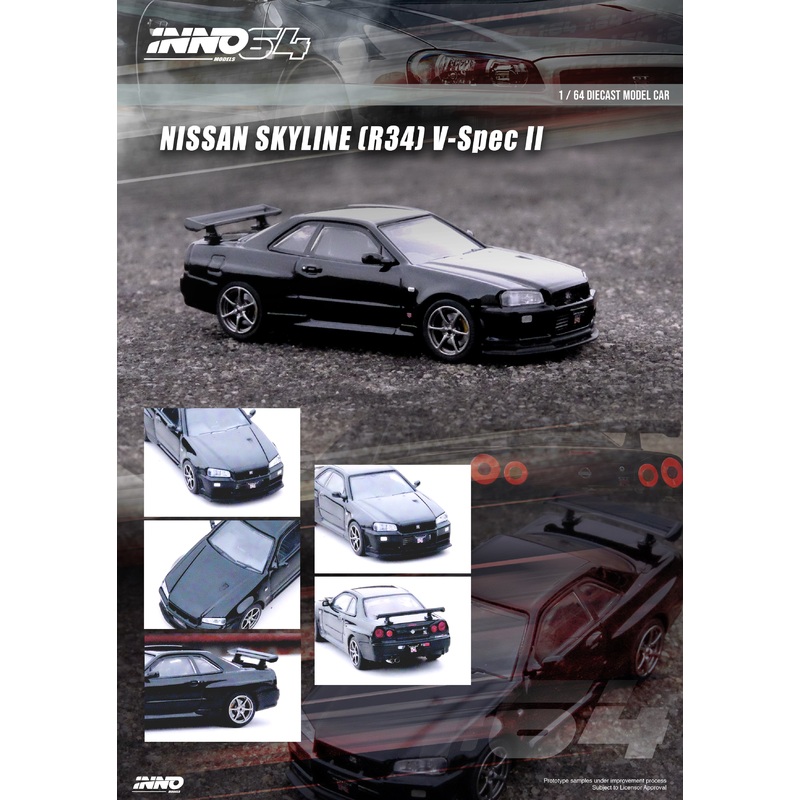 Inno64 1/64 Nissan Skyline GT-R (R34) V-Spec Ii Black
