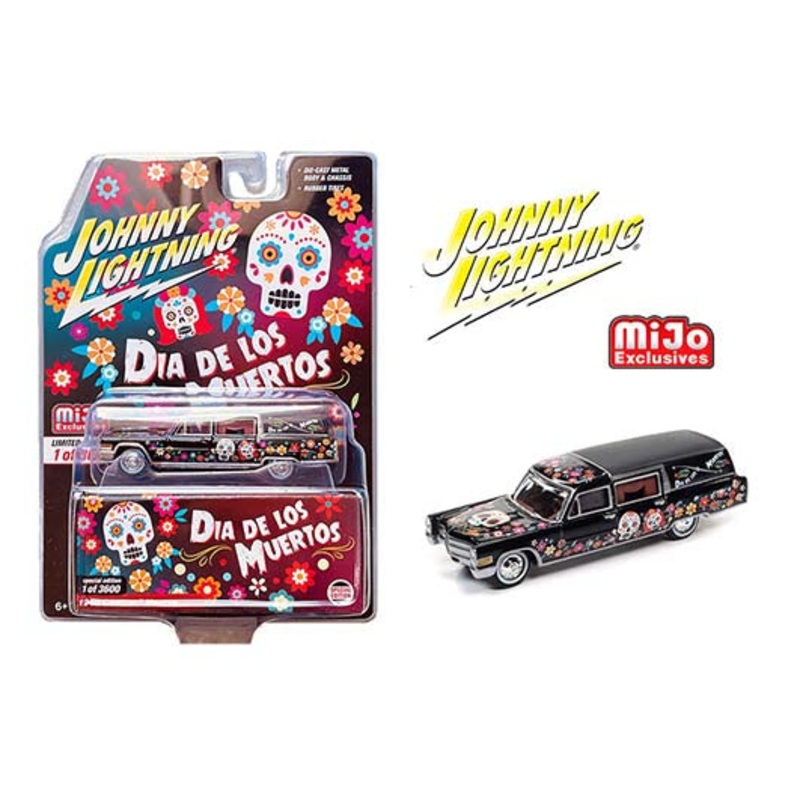 Johnny Lightning 1:64 Mijo Exclusives 1966 Cadillac Hearse 2021 Dia De Los Muertos Limited 3,600PCS