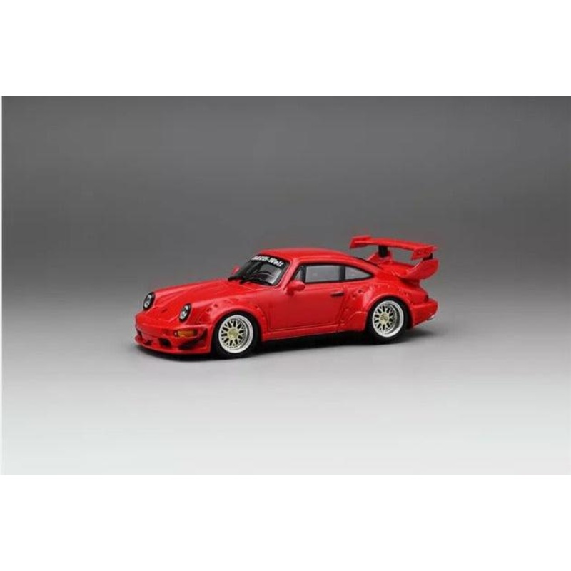 CM Model Porsche 911 964 Widebody w/ Changeable Wings and Wheels Red 1:64