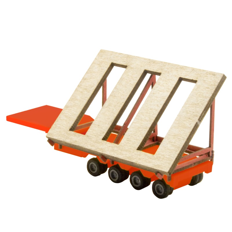 Low loader truck - heavy load transport Fassedenteile 3 - red