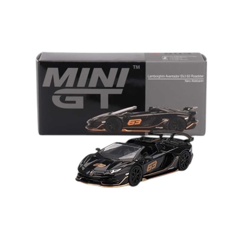 Mini GT Lamborghini Aventador SVJ 63 Roadster Nero Aldebaran