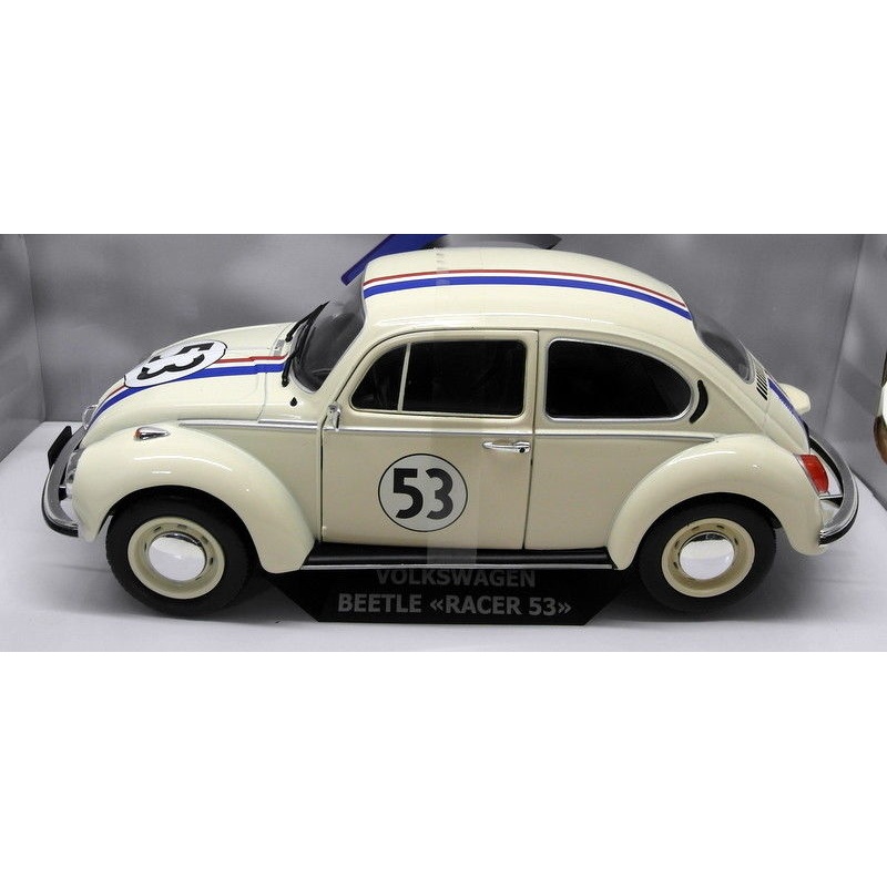 Solido 1/18 Scale Diecast - S1800505 VW Beetle Race #53 Herbie White Model Car