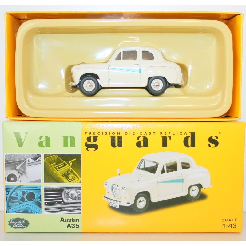 VANGUARDS 1/43 VA02308 AUSTIN A35 OLD ENGLISH WHITE / BERKSHIRE GREEN