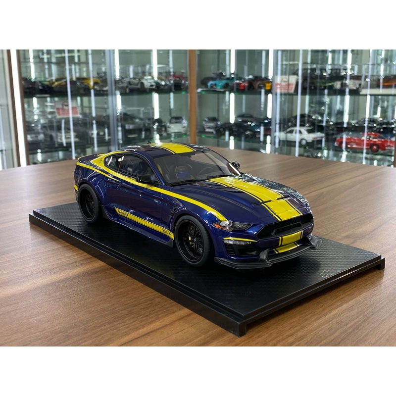 1/18 Resin Model GT Spirit Ford Mustang Shelby Super Snake 2021  Blue/Yellow Stripes  Limited Edition