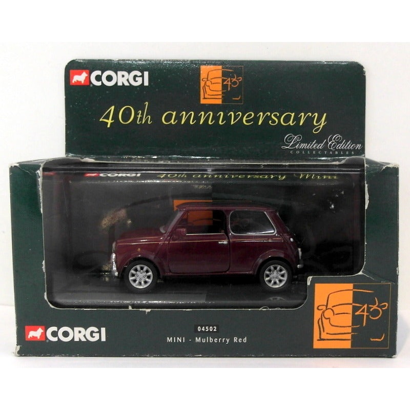 Corgi 1/36 Scale Diecast 04502 - Austin Mini - Mulberry Red