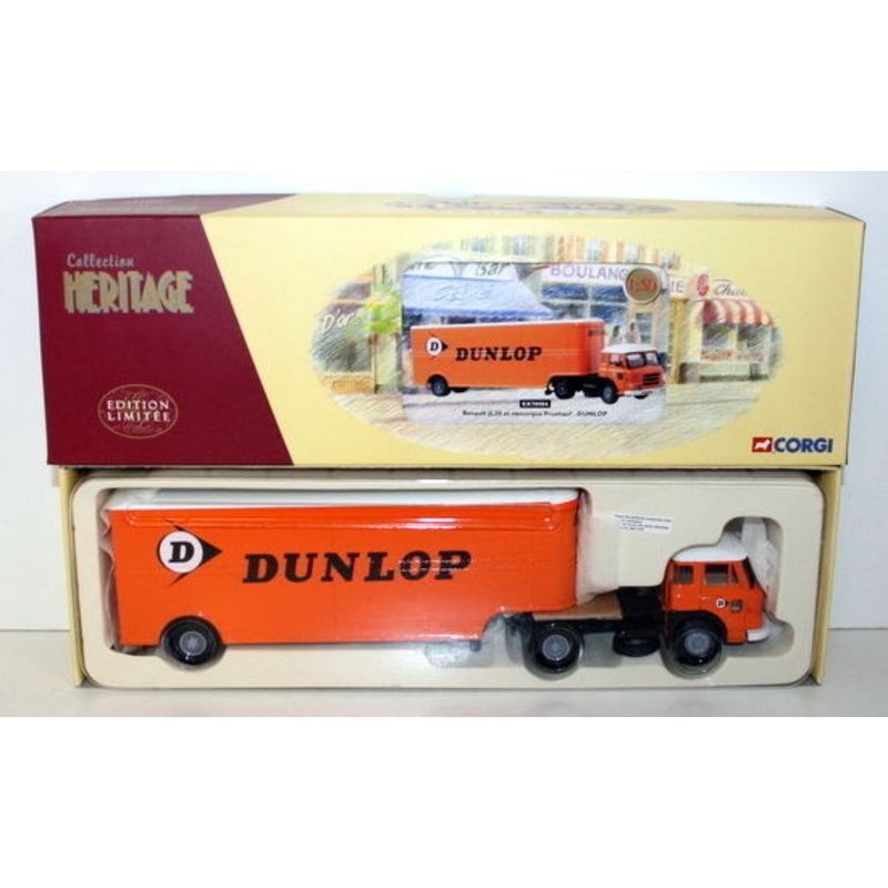 CORGI 1/50 - CORGI HERITAGE EX70904 RENAULT JL20 ET REMORQUE FRUEHAUF - DUNLOP