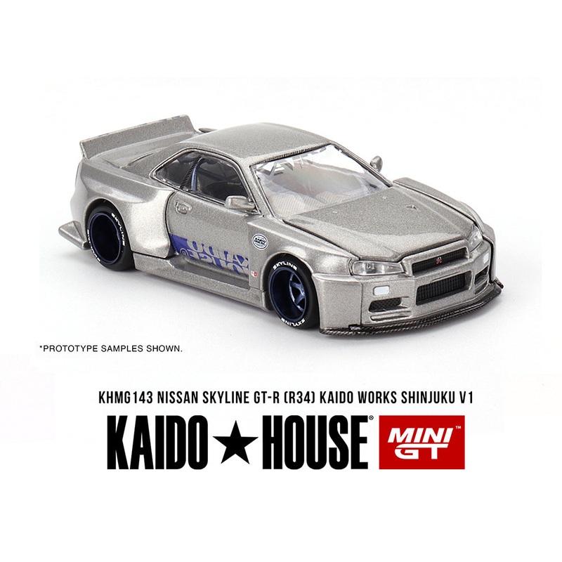 KaidoHouse x Mini GT 1/64 Nissan Skyline GT-R (R34) Kaido Works SHINJUKU V1