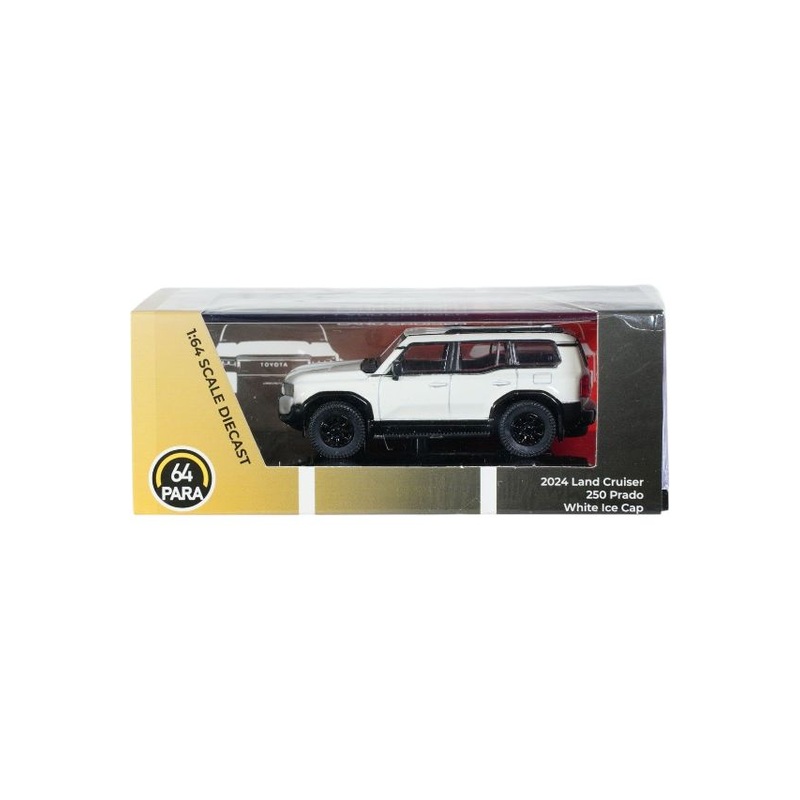 Para64 2024 Land Cruiser 250 Prado White Ice Cap 1:64 Scale Diecast