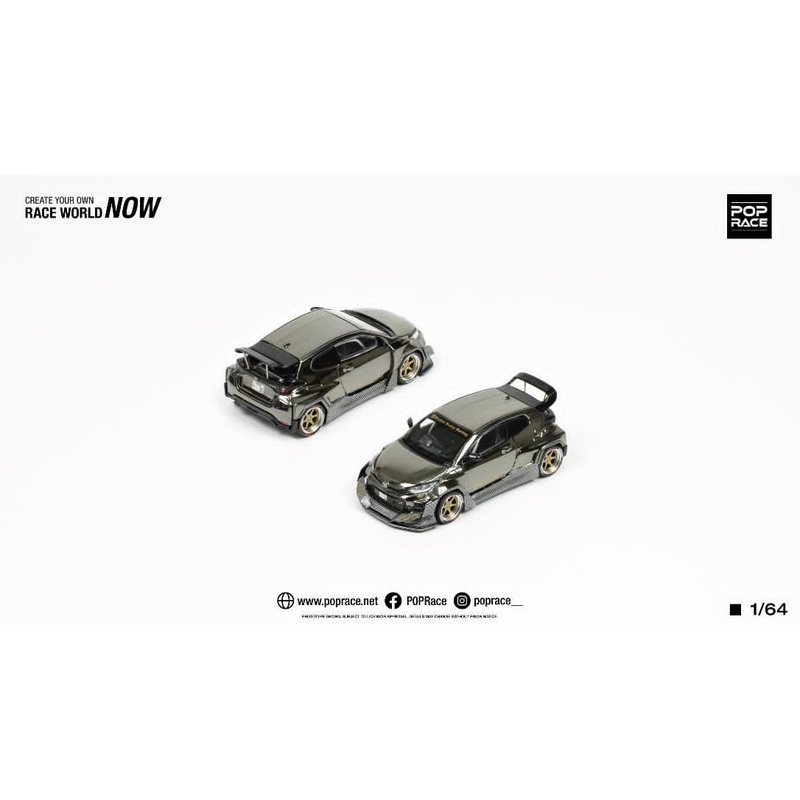 Pop Race 1/64 GR Yaris Pandem Rocket Bunny Chrome Black