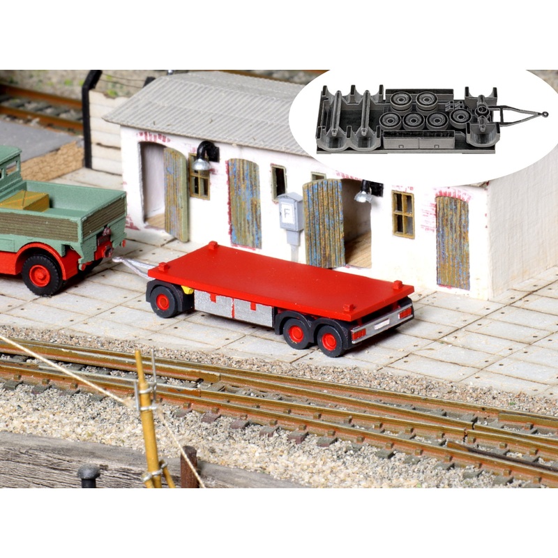Trailer for transporting 20ft containers