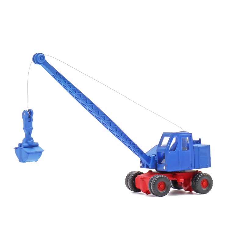 Excavator Fuchs F 301 lattice boom with shovel blue/red