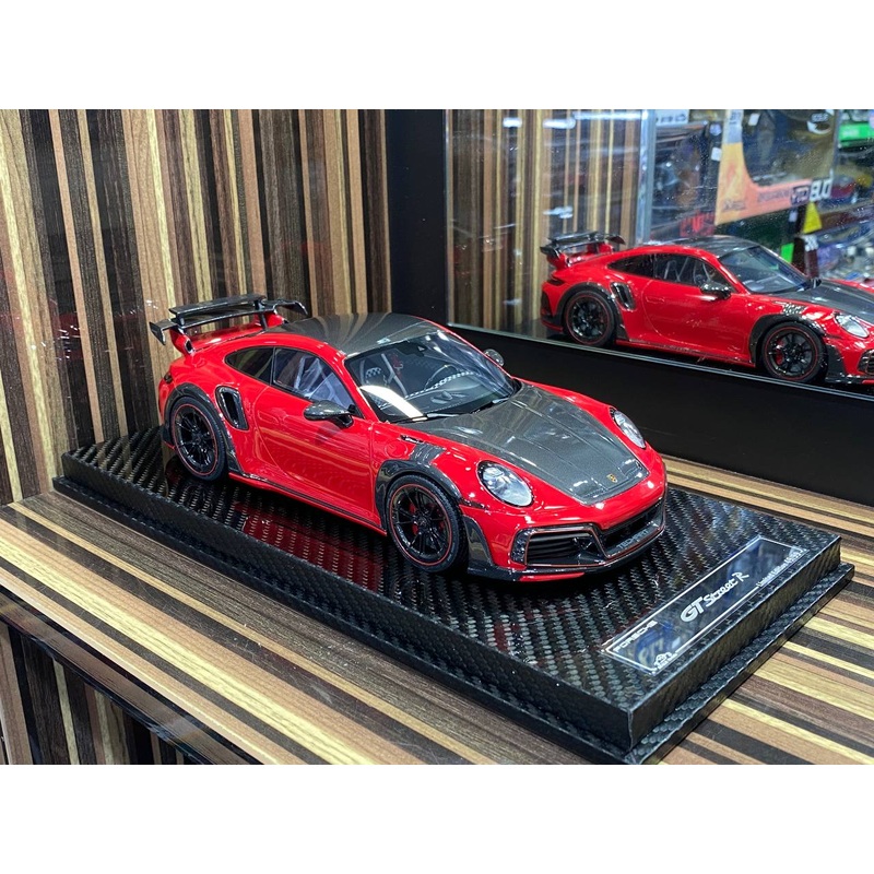 1/18 VIP Models Resin Model - Porsche 992 Turbo S GT Street R TechArt in Striking Red