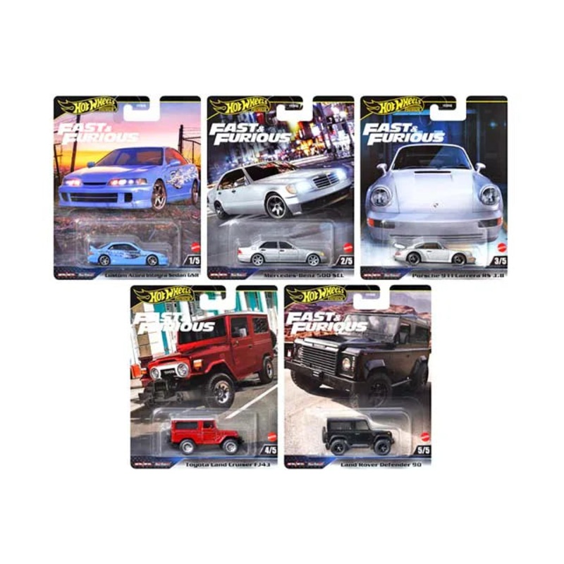 Hot Wheels 1/64 Fast & Furious Premium 2024 Set Of 5 Cars - HNW46-956G