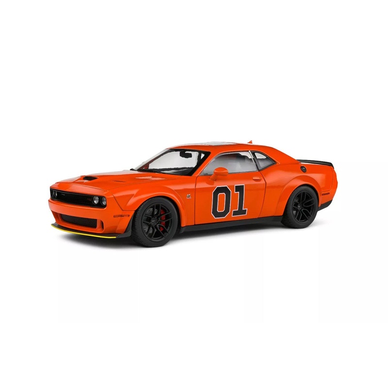 Solido 2023 Dodge Challenger R/T Scat Pack Widebody No 1 Hazzard Tribute Orange 1:18