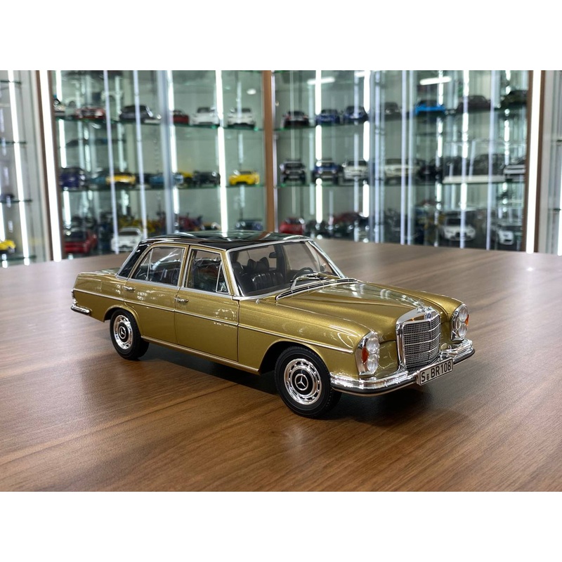 1/18 Diecast Norev Mercedes-Benz 280 SE (W108) Dealer Edition in Beige Model Car