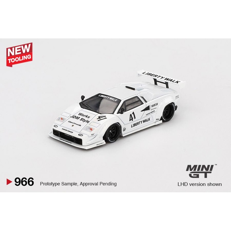 Mini GT 1/64 Lamborghini Countach LB-WORKS White 2024 Tokyo Auto Salon