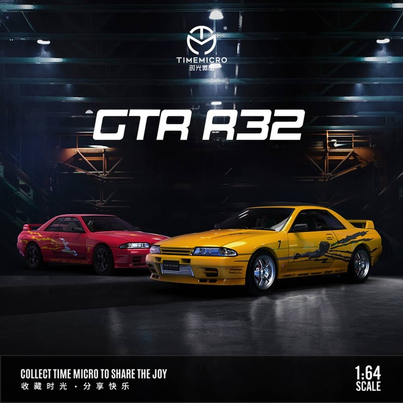 Time Micro 1/64 Skyline GT-R R32Open-Hood, Visible EngineFNF Concept Livery
