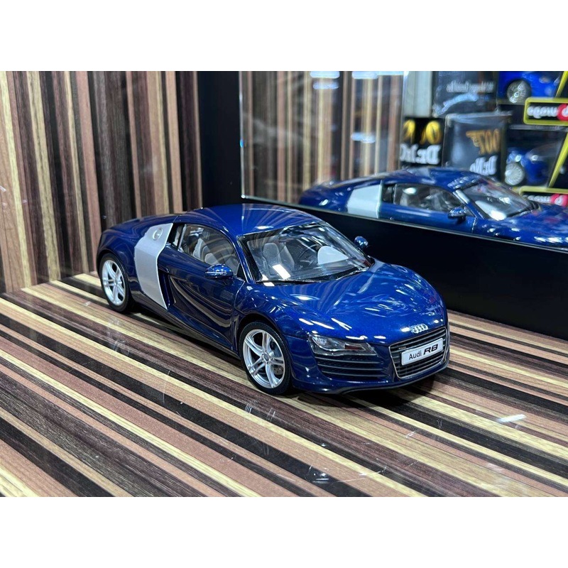 1/18 Diecast Audi R8 Blue Kyosho Scale Model Car