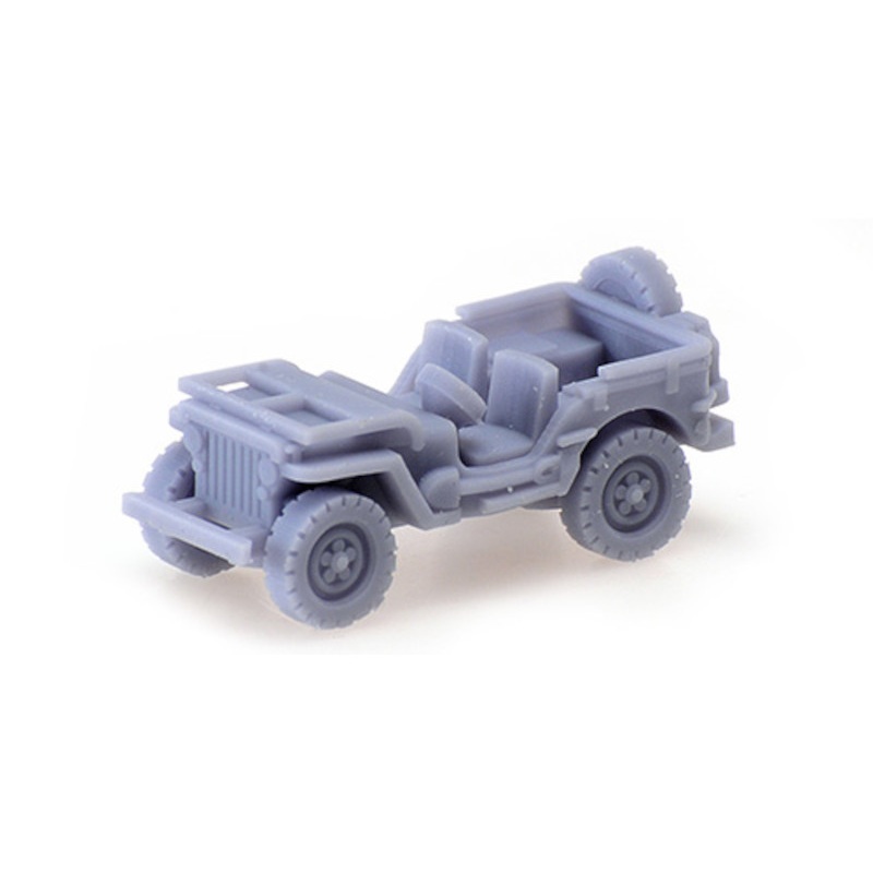 Jeep W/Spare Wheel Windshield down unpainted