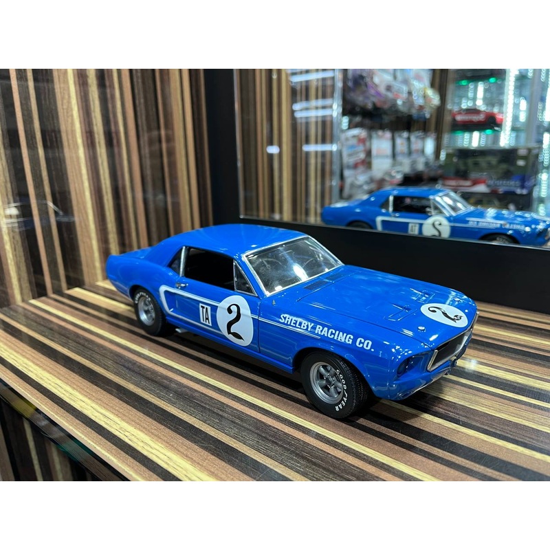 Acme Ford Mustang 1968 - 1/18 Diecast Model, All Opening - Blue