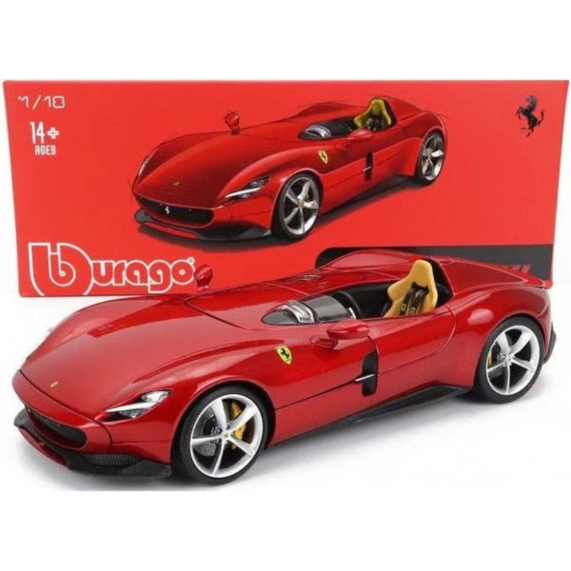 Bburago 2018 Ferrari Monza SP1 Rossa Monza Red Metallic 1:18
