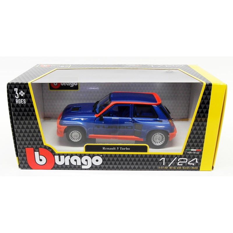 Burago 1/24 Scale Diecast Model Car 18-21088 - Renault 5 Turbo - Blue
