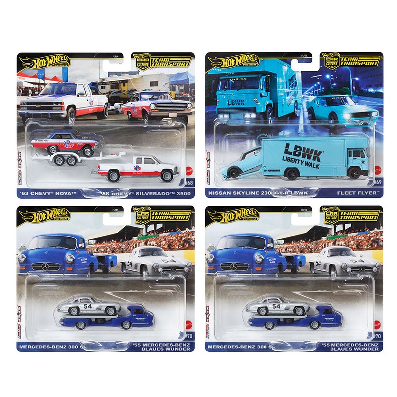 Hot Wheels 1/64 Car Culture TEAM TRANSPORT 2024 MIX 1 (Set of 4)