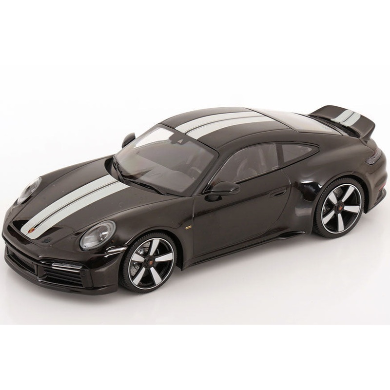 Minichamps 2022 Porsche 911 992 Sport Classic Black w/ White Stripes 1:18 SEALED